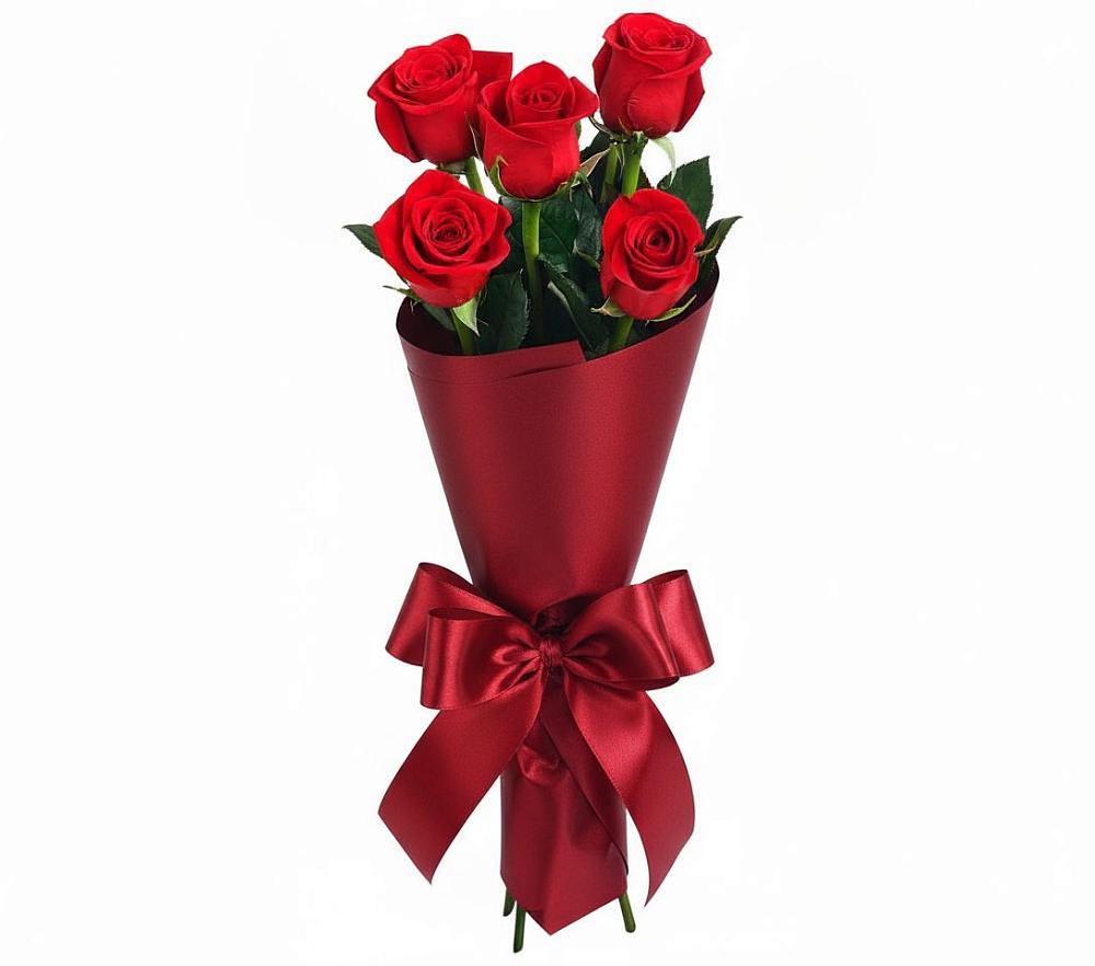 Букет 5 Красных роз Эдлесс Лав в Вардане