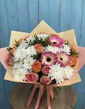 Букет цветов из:  Розы, Герберы и Хризантемы в Вардане