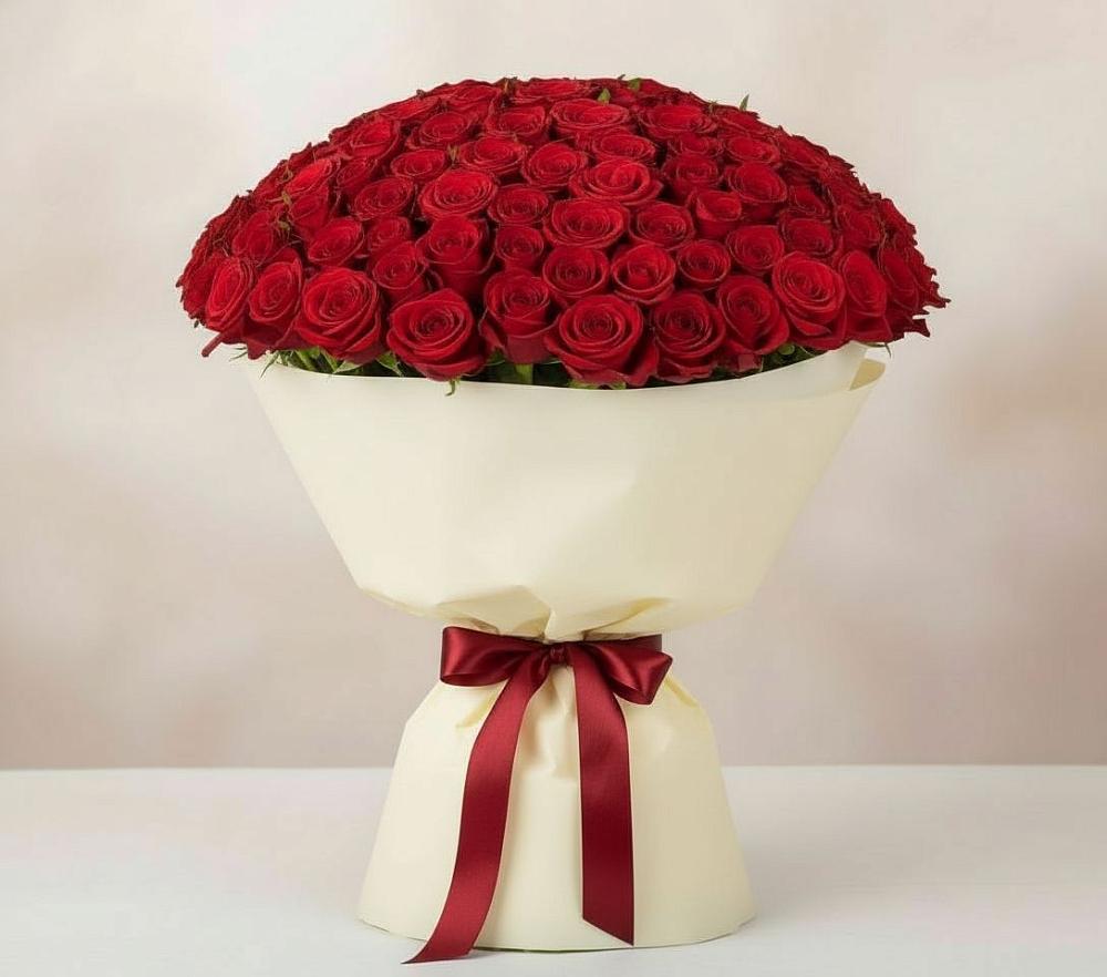 Букет 101 Красная роза Милано в Вардане