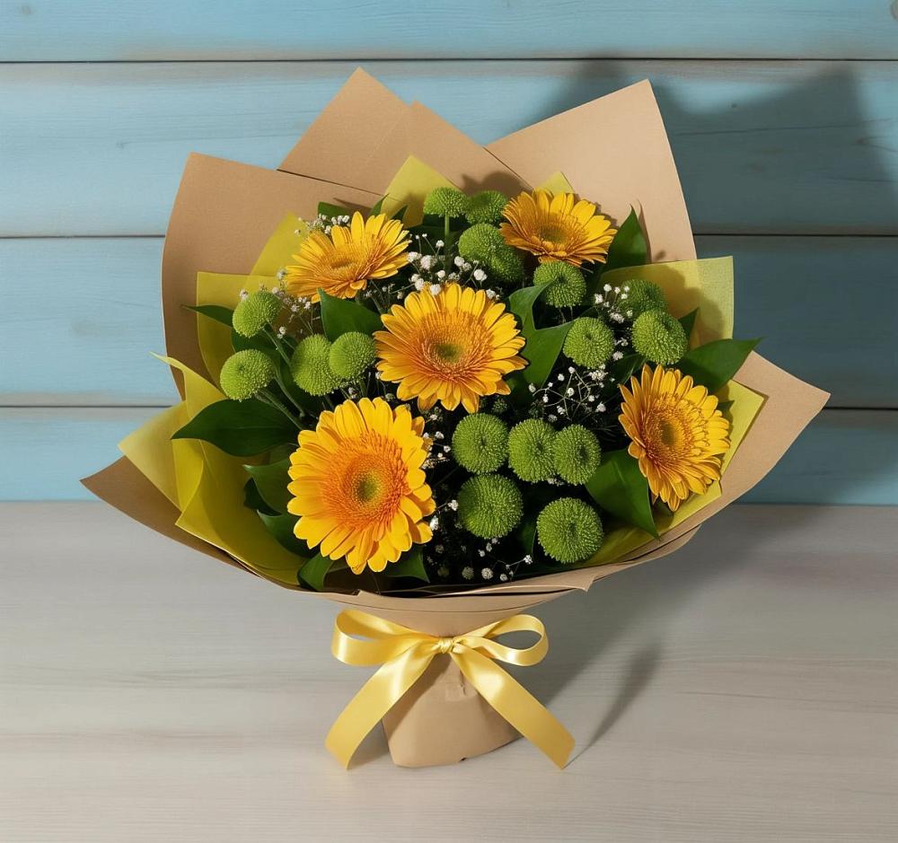 Букет цветов из: Герберы и Хризантемы в Вардане