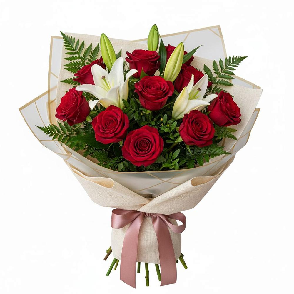 Букет цветов из: Лилии и Розы в Вардане