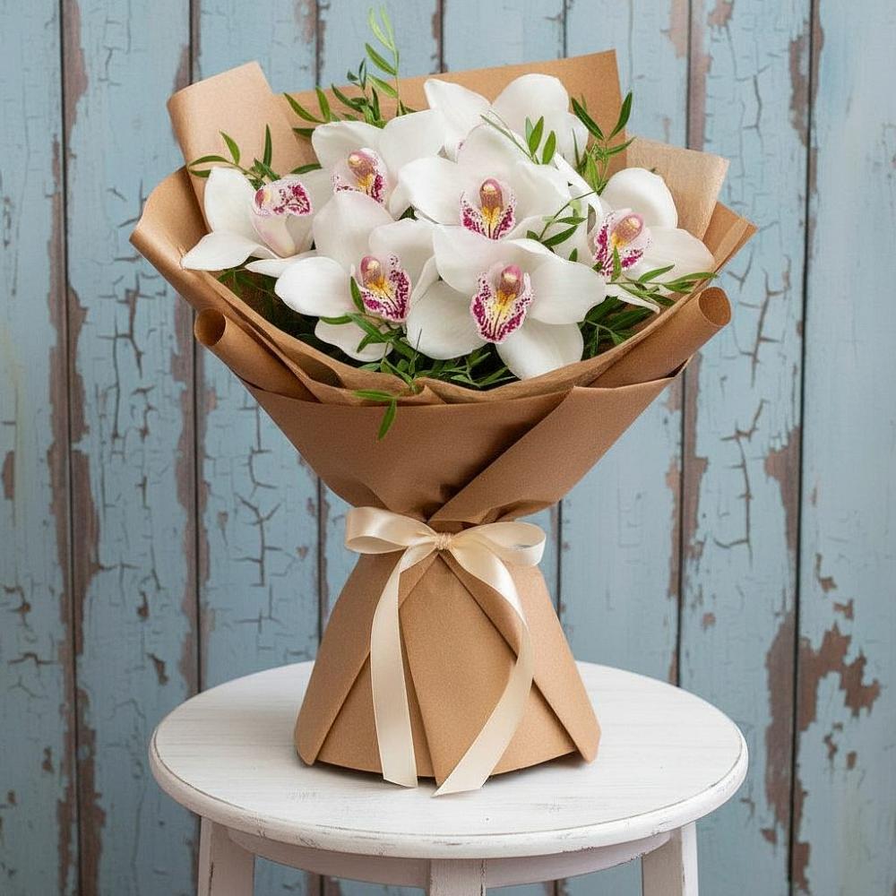 Букет цветов из: Орхидеи и Розы в Вардане