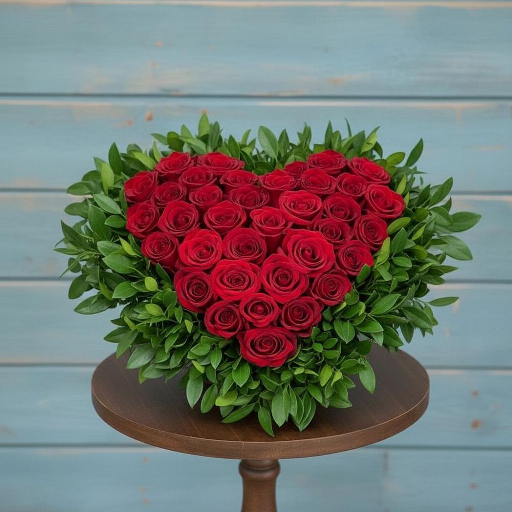 Цветочная композиция из Розы в виде сердца в Вардане