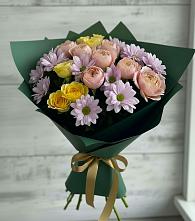 Букет цветов из:  Хризантемы и Розы #REPLACE_PRED# Вардане