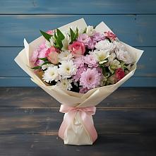 Букет цветов из:  Хризантемы, Альстромерии и Розы в Вардане